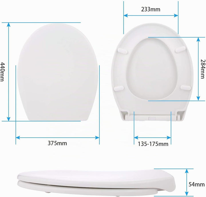 Himimi Premium Toilettendeckel, Wc Sitz Mit Absenkautomatik, Abnehmbar, O-Form Toilettensitz, Soft-C