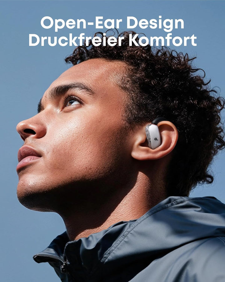 soundcore V40i by Anker, Open-Ear Kopfhörer, transparentes Case ohne Deckel, 4 einstellbare Position