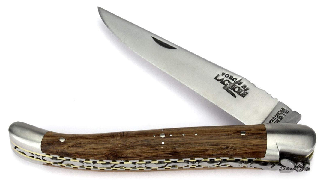 Forge de Laguiole Collection Taschenmesser - 12 cm - Griff fossile Mooreiche - Doppelplatine - Kling