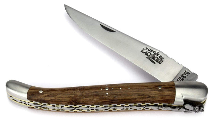 Forge de Laguiole Collection Taschenmesser - 12 cm - Griff fossile Mooreiche - Doppelplatine - Kling