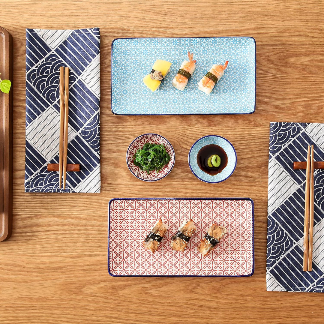 vancasso Sushi Set porzellan, MACARON japanische Ess Service, 6-teilig Geschirr-Set für 2 Personen M