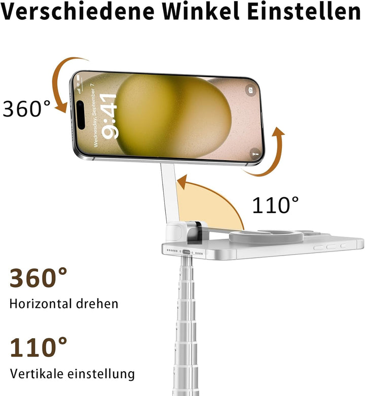TONEOF 173cm Magnetisches Selfie Stick Stativ, Stark Magnetischer Aluminium Halter für Magsafe-Handy
