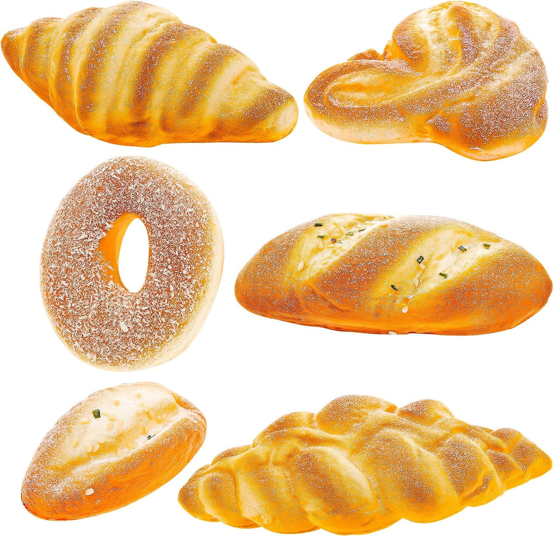 6 Stück Kunstbrot Dekor Gefälschte Donut Sesam Kokosnuss Croissant Anzeige Lebensecht Französisch La