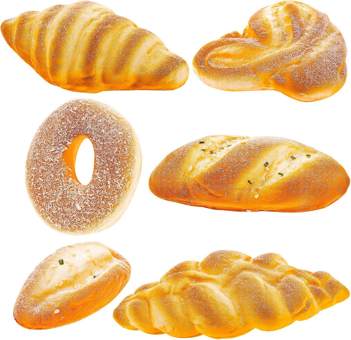 6 Stück Kunstbrot Dekor Gefälschte Donut Sesam Kokosnuss Croissant Anzeige Lebensecht Französisch La