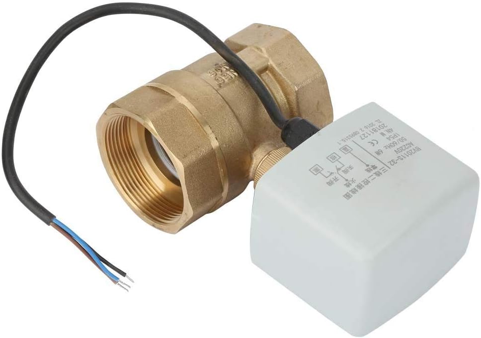 220 V Wechselstrom Elektrokugelhahn, DN50 2 Zoll 2 Wege 3 Draht Messing Motorisiertes Kugelhahn
