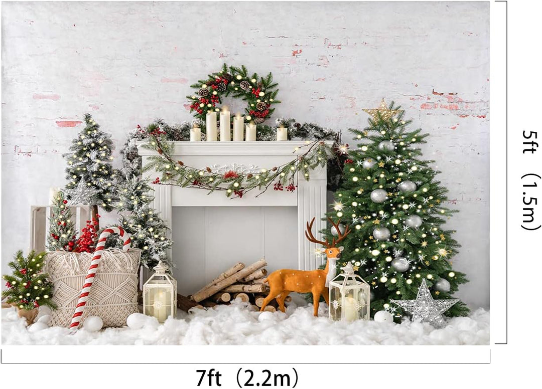 Kate Frohe Weihnachten Foto Hintergrund für Fotografie Weihnachtsbaum Kamin Weihnachten Party Fotost