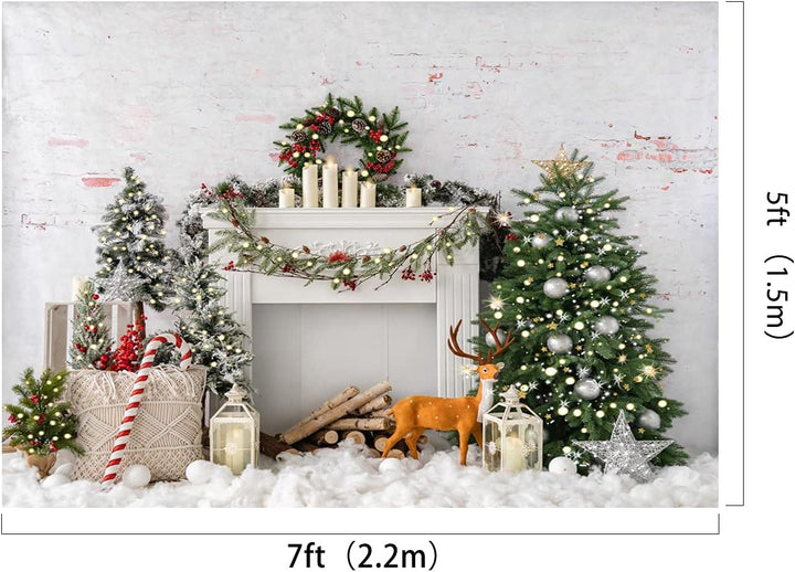 Kate Frohe Weihnachten Foto Hintergrund für Fotografie Weihnachtsbaum Kamin Weihnachten Party Fotost