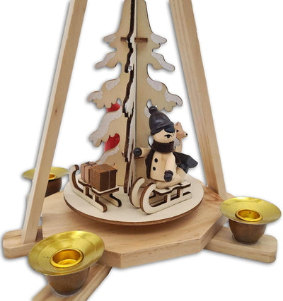 Wichtelstube-Kollektion Echtholz Pyramide Weihnachten, Handgefertigte Traditionelle Weihnachtsdeko H