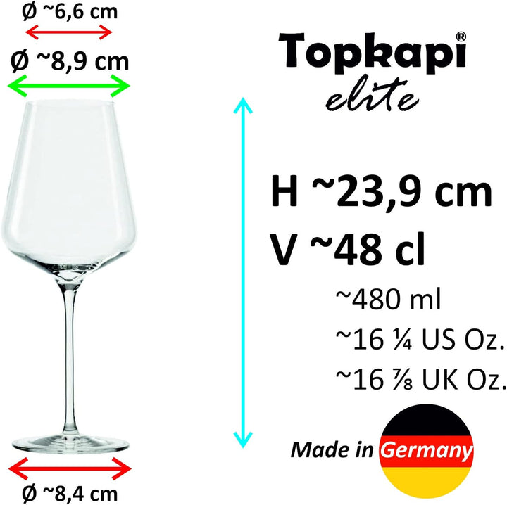 Topkapi elite Aperol Spritz Gläser 6-tlg Gläser Set Emilia - Bleifreie Kristallgläser ideal für Aper