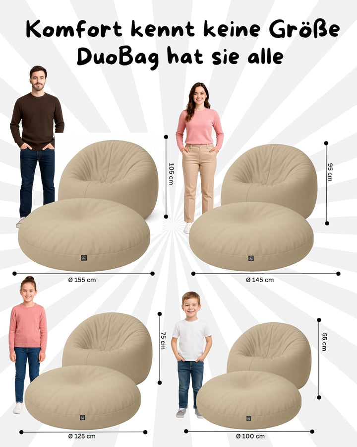 PATCH HOME Sitzsack 2 in 1 Sitzkissen Bodenkissen für Erwachsene &amp; Kinder - Gaming mit Füllung Kisse