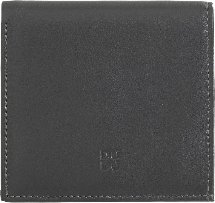 DUDU Mehrfarbiges Portemonnaie RFID in Leder mit Kartensteckfächer und Münzfach Anthracite Mosaic, A