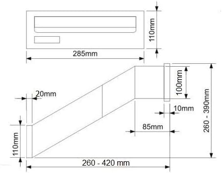 Mauerdurchwurf Briefkasten Anthrazit Grau RAL 7016 Einbaubriefkasten