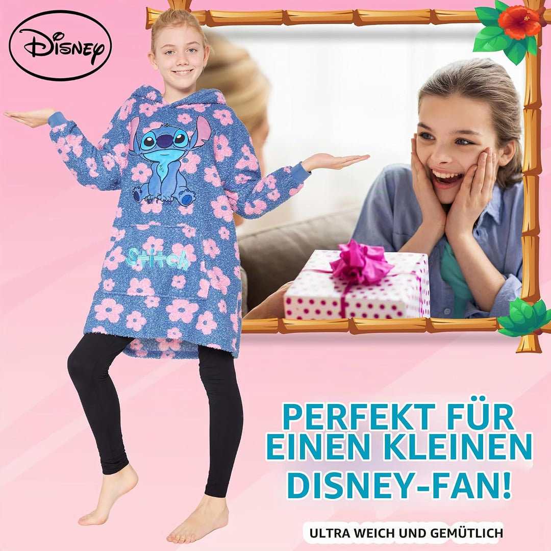 Disney Hoodie Decke Mädchen, Kuscheldecke mit Ärmeln, Fleece Kapuzenpullover, Hoodie Mädchen Geschen