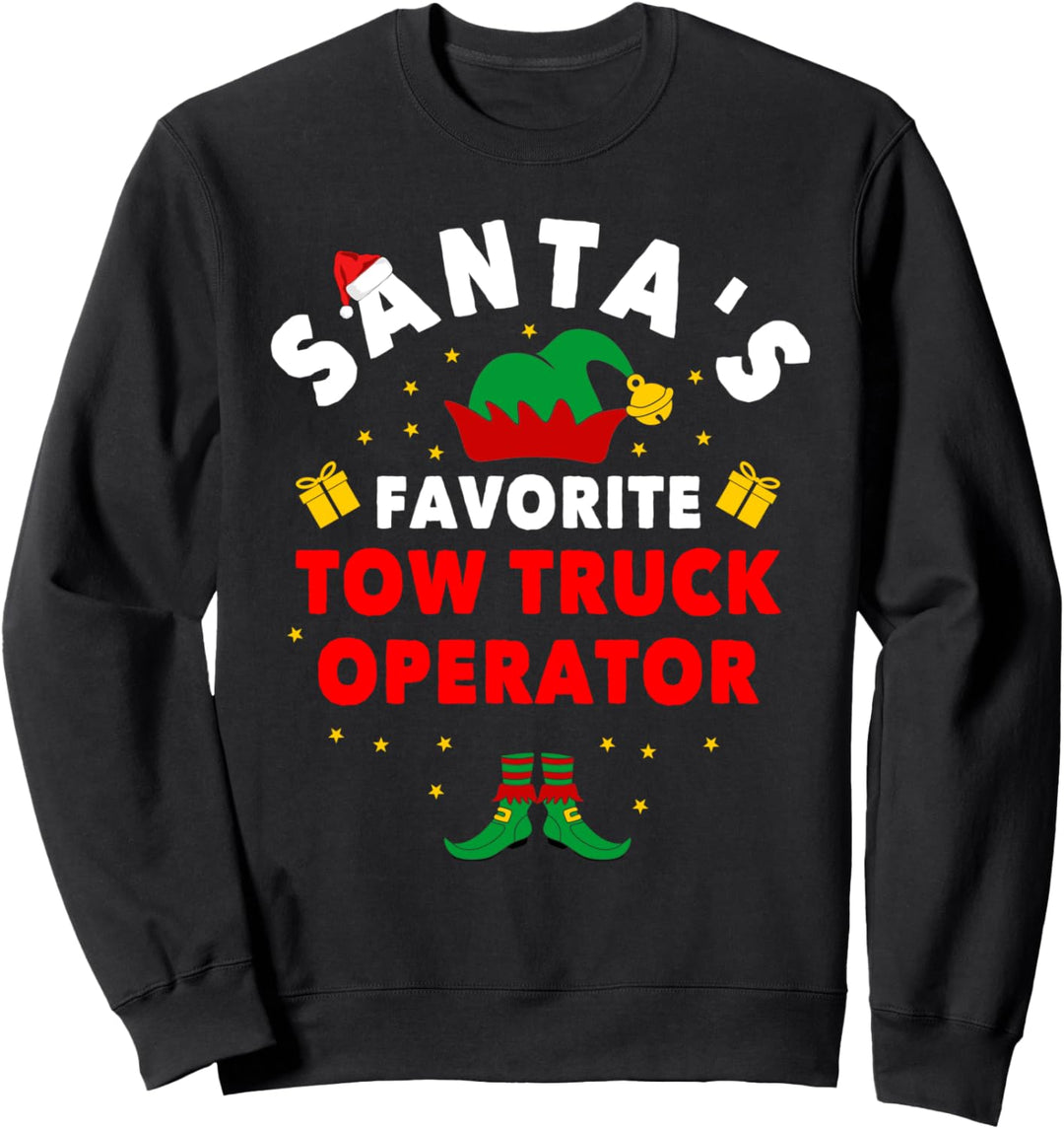 Tow Truck Driver Gifts Christmas Santa's Favorite Holiday Sweatshirt