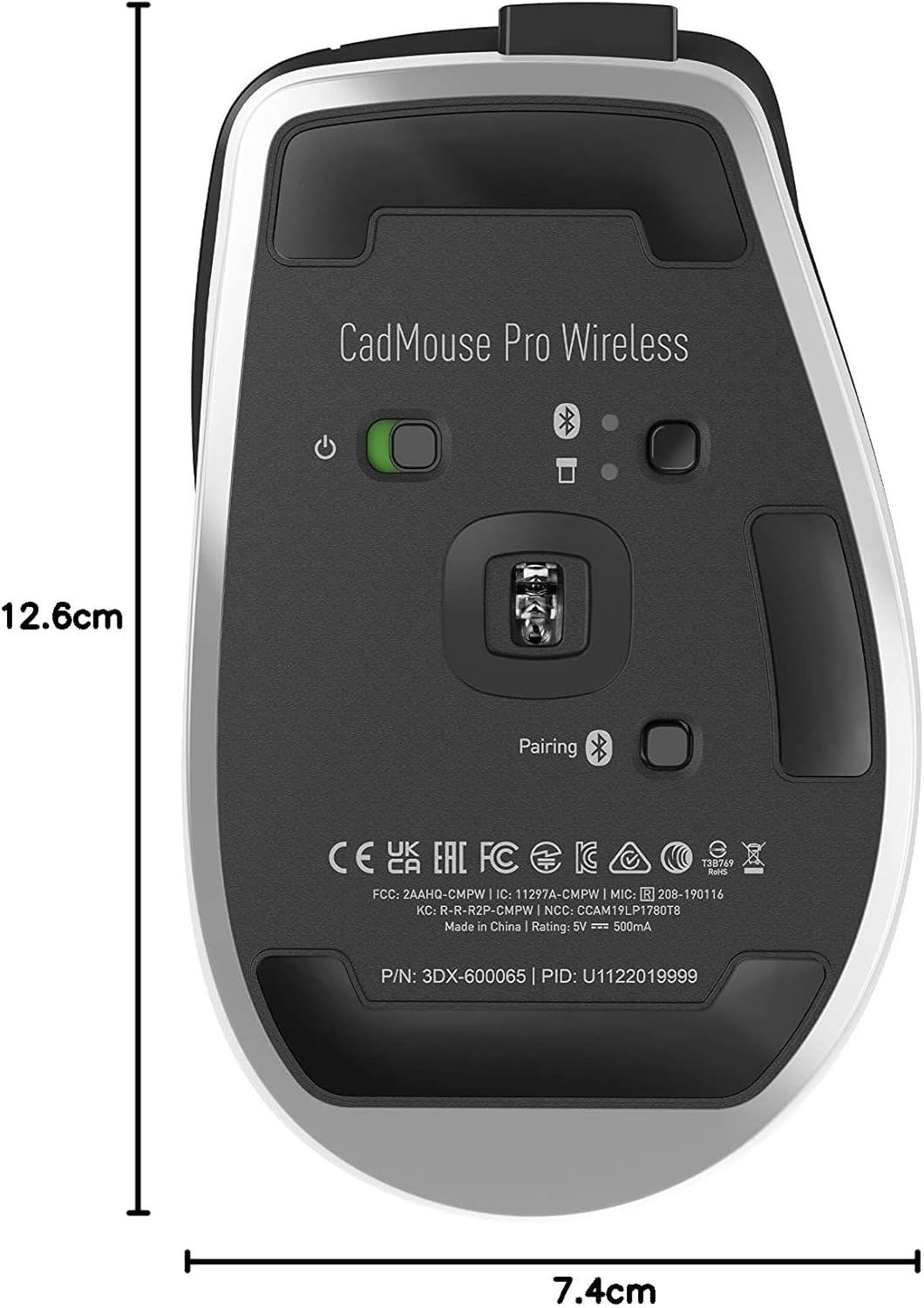 3Dconnexion CadMouse Pro Wireless (Ergonomische Maus, optisch, kabellos, USB-C, Rechtshänder, schwar