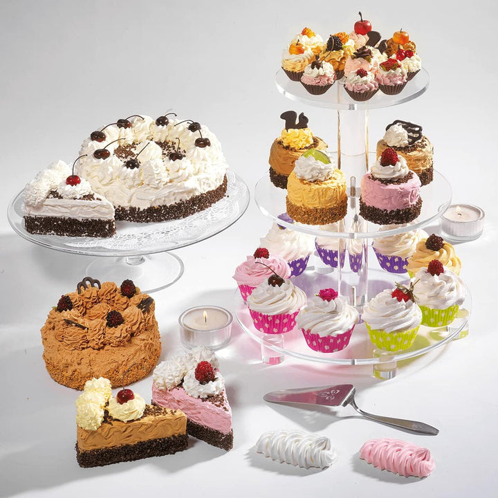 Deko Dummy Schokotorten mit Kirschen Lebensmittel-Attrappen braun 12,5 cm Imitat