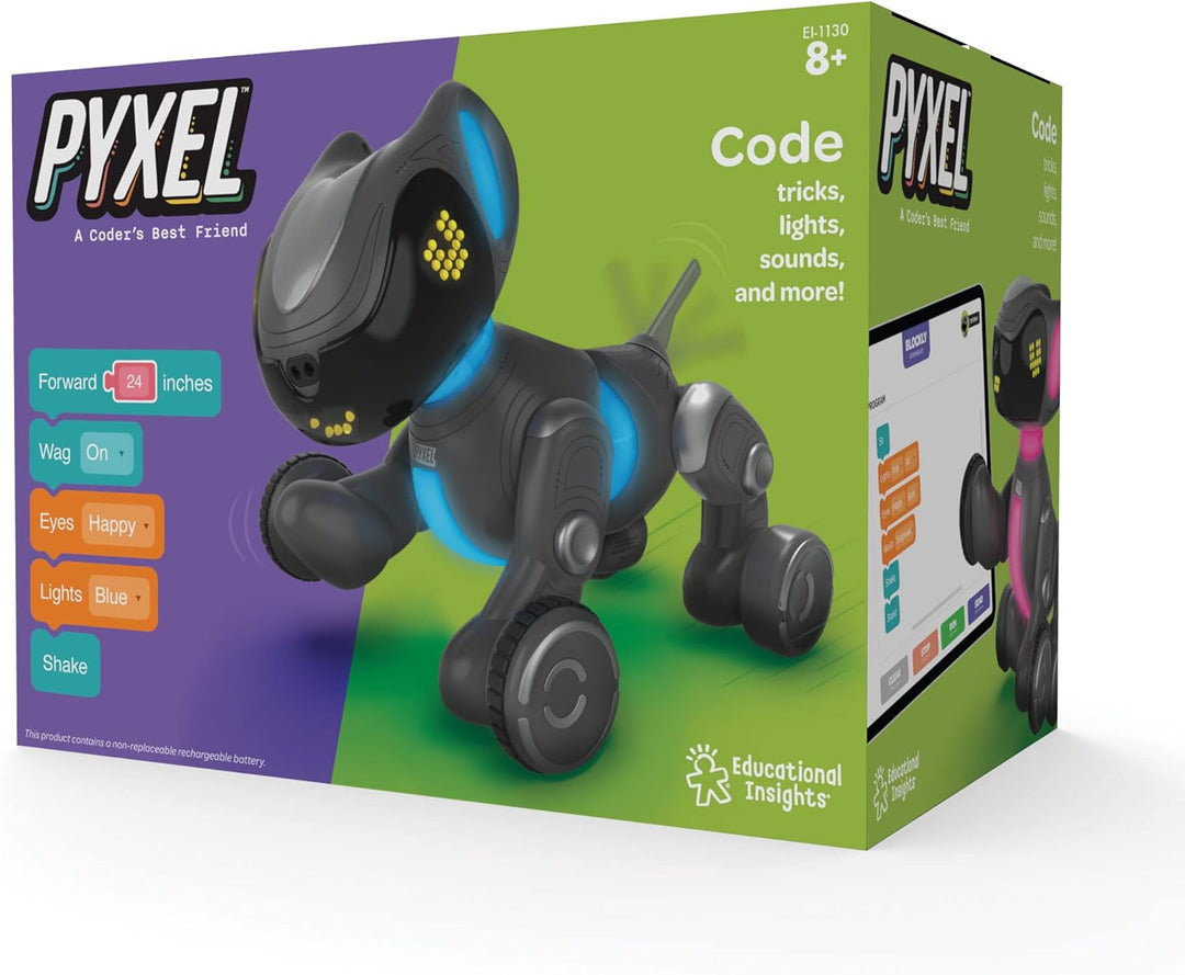 Learning Resources PYXEL, das programmierbare Haustier, Programmiersprachen Blockly u. Python, Mint-