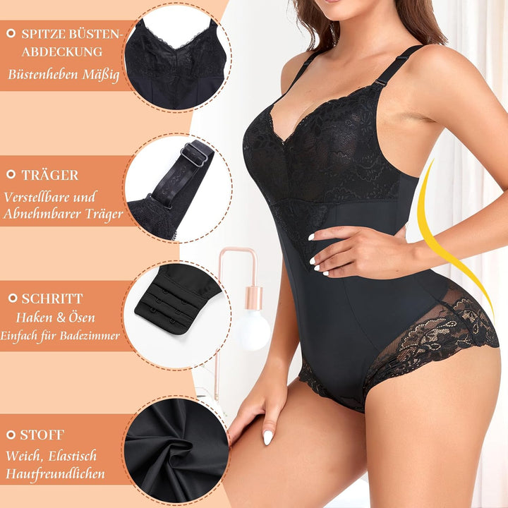 Shapewear Damen Body Shaper Bauchweg L Schwarz-shape, L Schwarz-shape