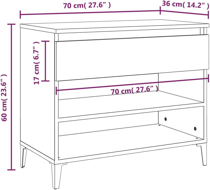 FIRBNUS Schuhregal Weiss 70x36x60 cm Holzwerkstoff Schuhorganizer Schuhaufbewahrung Schuhschrank Hol