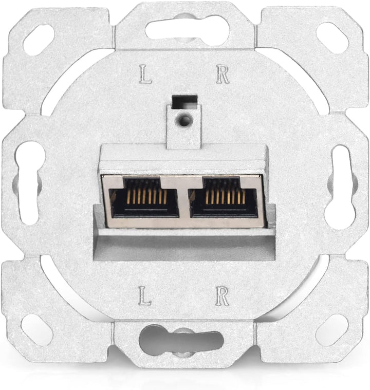 DIGITUS 5x Anschlussdose Cat-6 - 2 Port RJ45 - Aufputz Netzwerk-Dose - Zuführung Horizontal - Design
