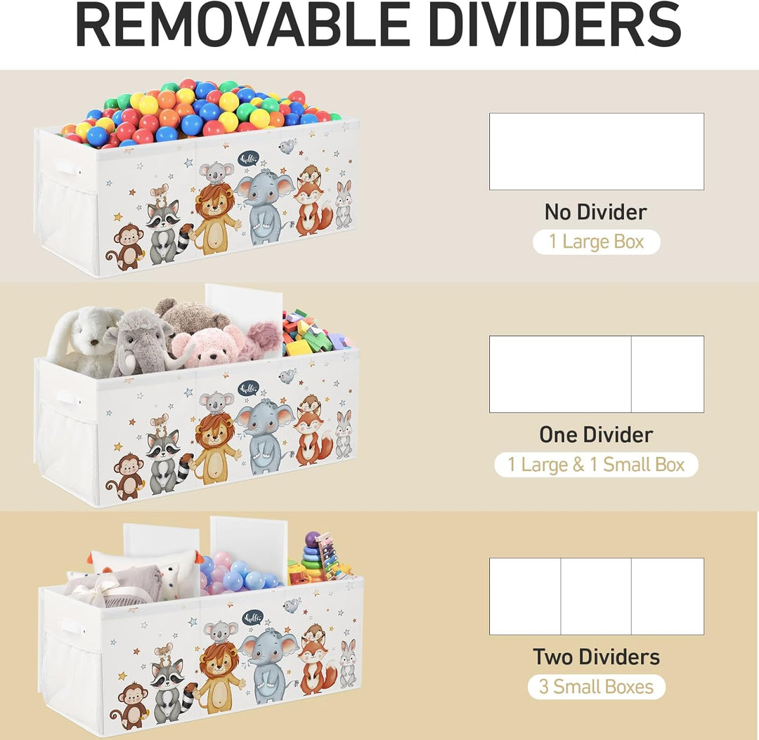 Spielzeugkiste Aufbewahrungsbox mit Deckel Kinder 96 x 32 x 40 cm, Faltbare und Platzsparend für Kin