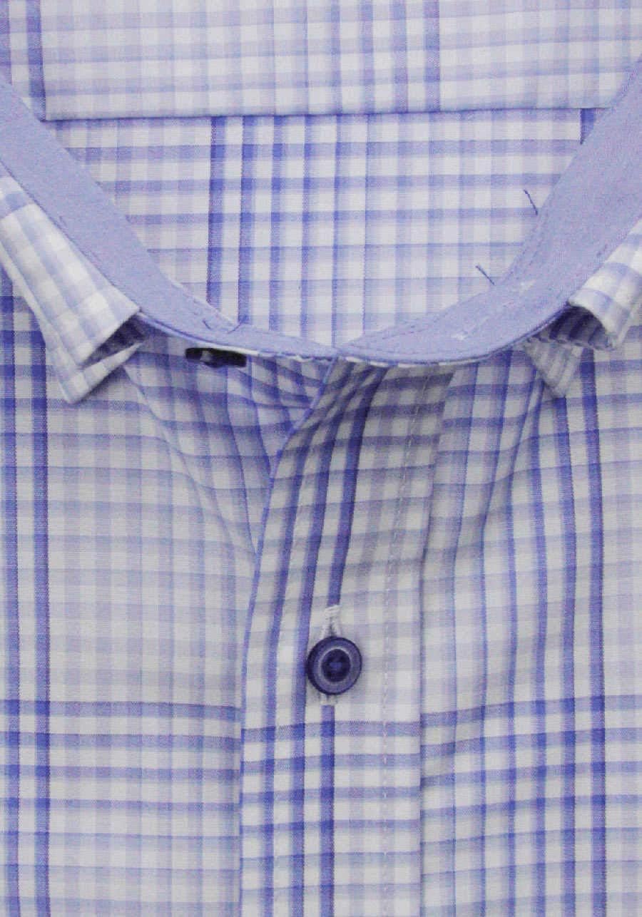 eterna Comfort Fit Hemd super Langer Arm Button Down Kragen Karo hellblau Grösse 40