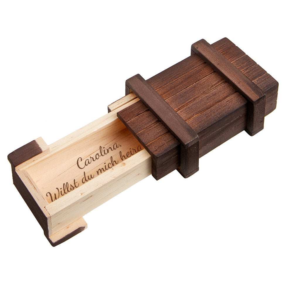 Geschenkbox Willst du Mich heiraten?“ Gravur Dunkel - Personalisiert, Dunkel - Personalisiert
