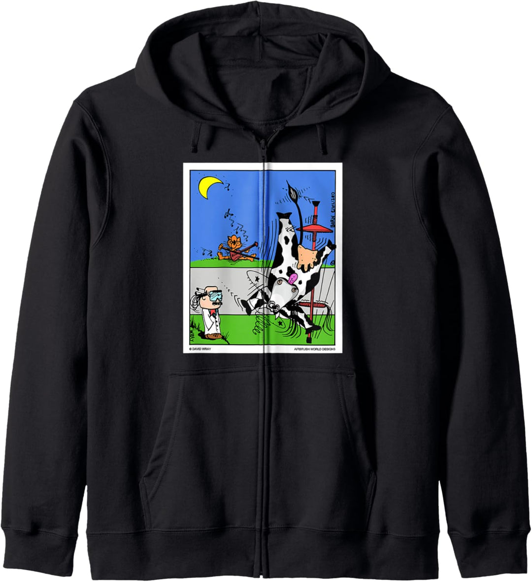 Katze & die Geigenkuh springen über den Mond Kapuzenjacke