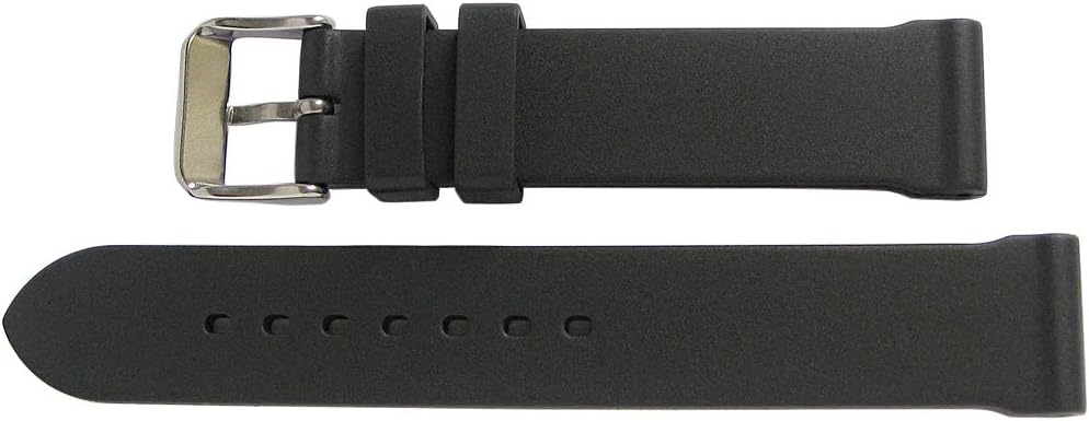 Bonetto Cinturini Uhrenarmband aus Gummi, 20 mm, Modell 306, Schwarz