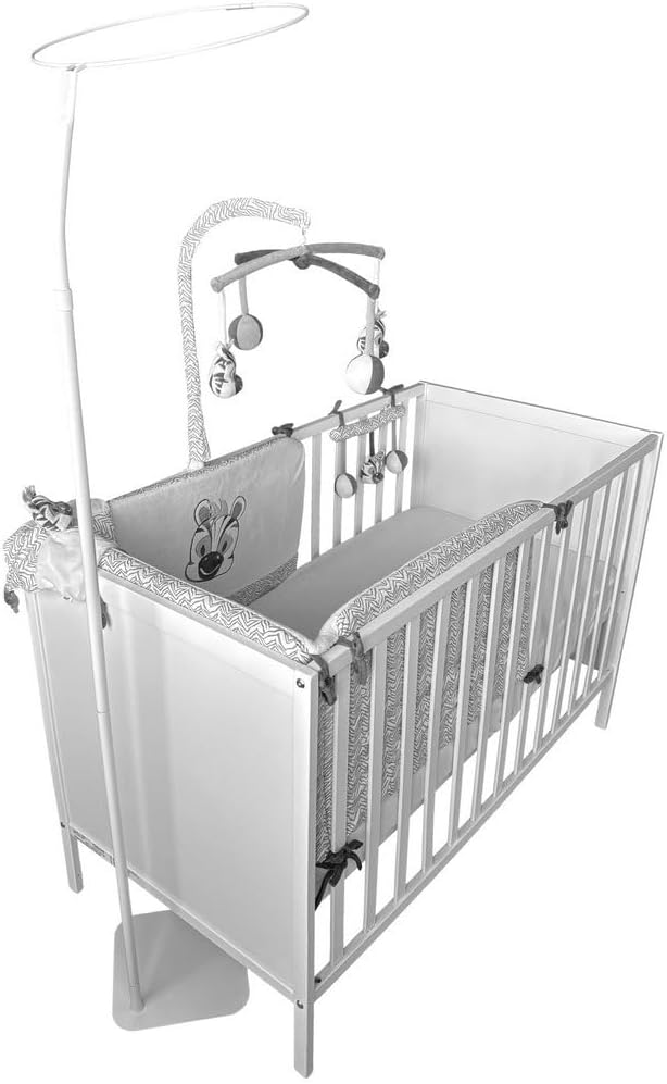 Générique Stefano Fashion Himmelstange für Babybett, höhenverstellbar, 150 cm bis 185 cm, quadratisc