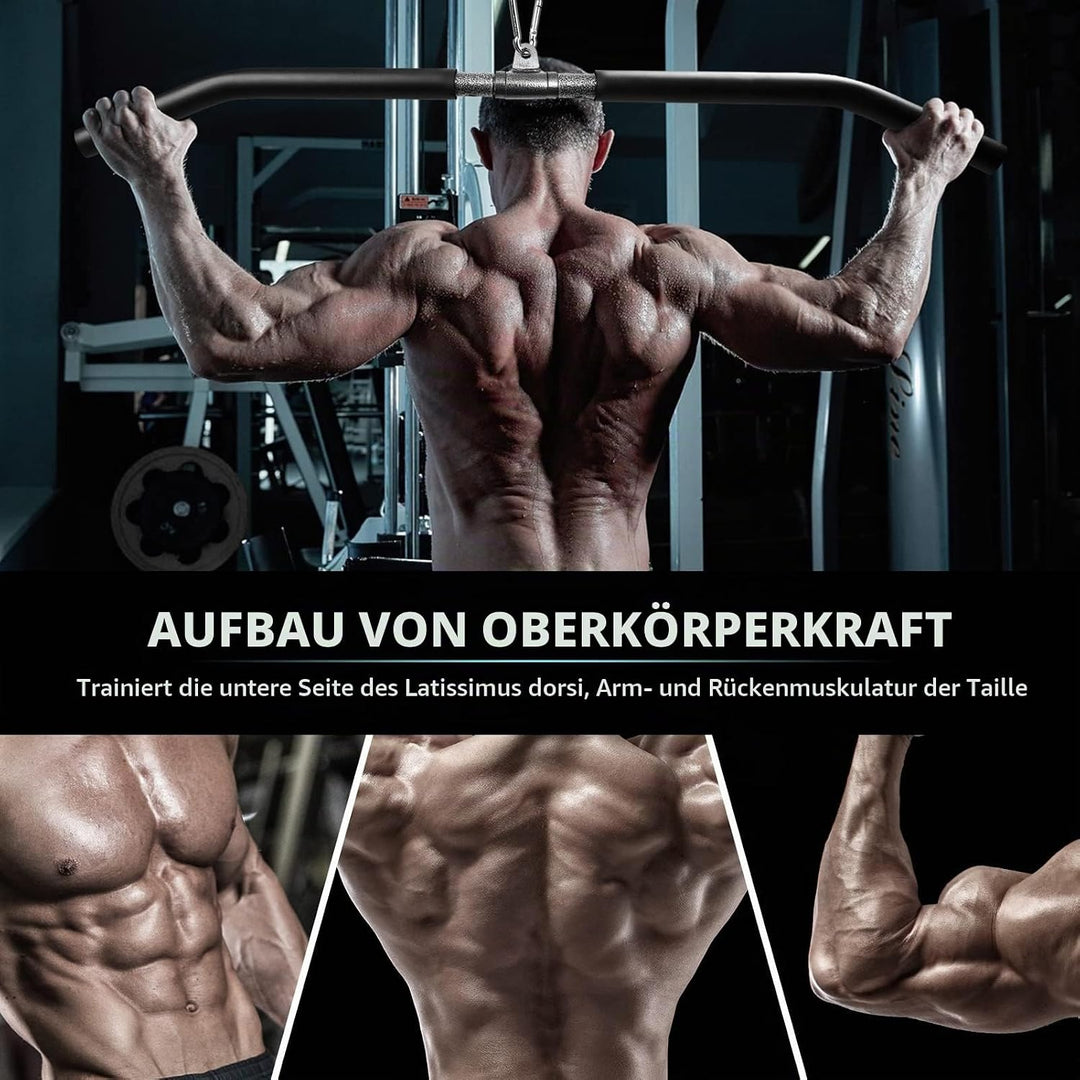 Latzugstange mit Drehgelenk, Abnehmbar Latzug Griffe Gebogene Klimmzugstangen Zugstange Fitness für