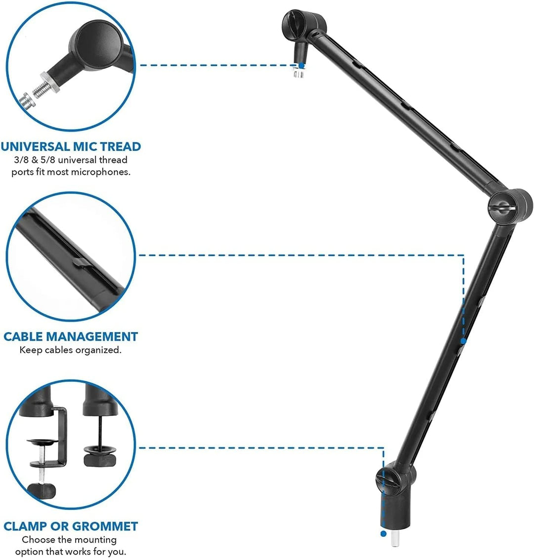 Mikrofonständer Boom Arm, THRONMAX S3 einstellbar 360 ° drehbar Mikrofonarm Schreibtisch, Tisch Stan