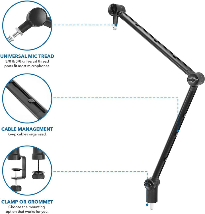 Mikrofonständer Boom Arm, THRONMAX S3 einstellbar 360 ° drehbar Mikrofonarm Schreibtisch, Tisch Stan