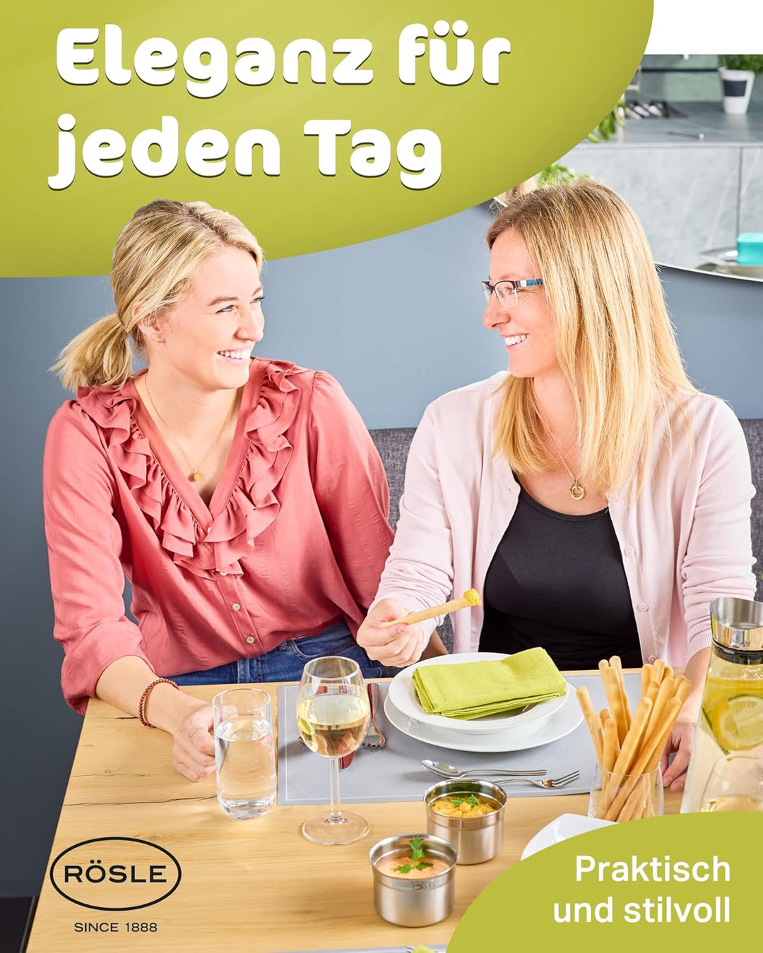 RÖSLE ELEGANCE Besteck 30-teilig, Hochwertiges Essbesteckset für 6 Personen aus Edelstahl 18/10, Kli