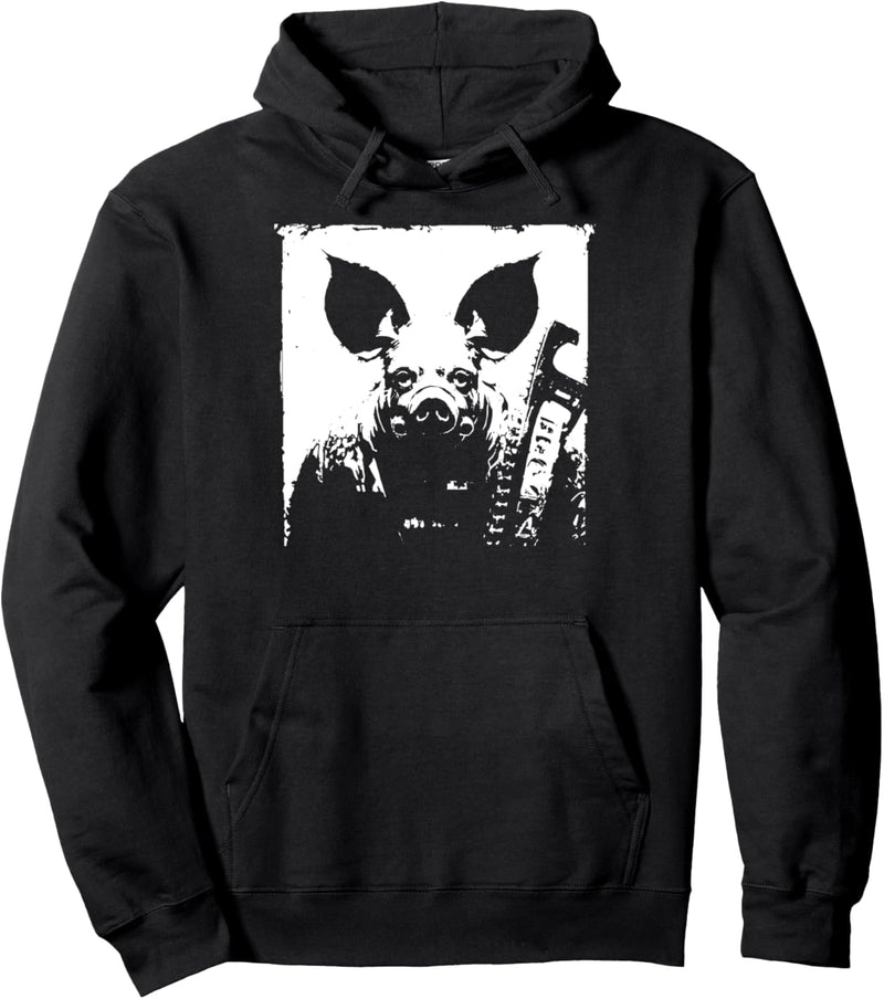 Dark Art Okult Horror Pig Gasmaske Grindcore Thrash Metall Pullover Hoodie