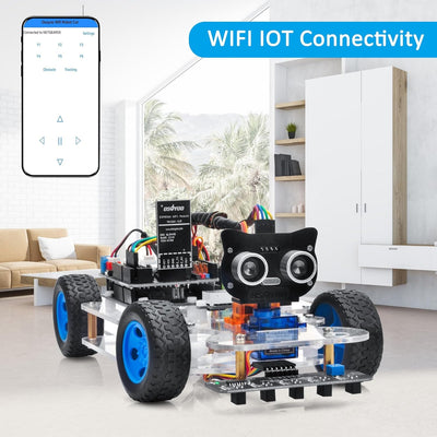 OSOYOO Robot Car V1.0, Elektronik Baukasten, Roboter Bausatz, Elektronik Baukasten Für Erwachsene, P