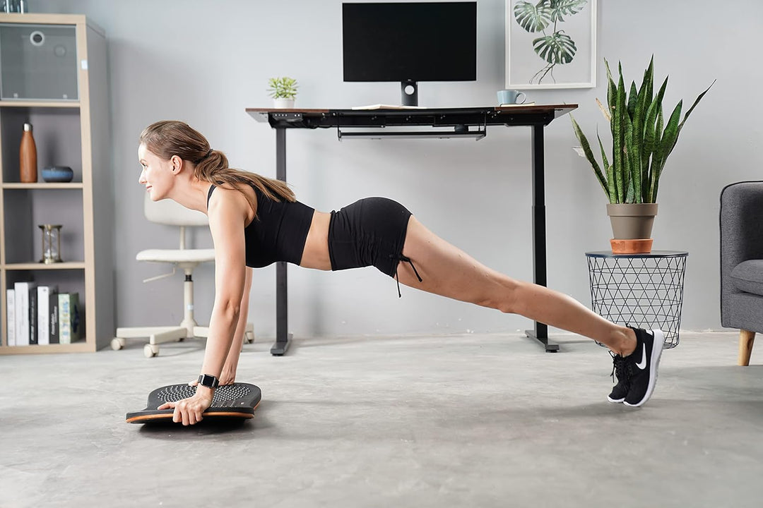 FEZIBO Balance Pad, Holzschaukel Balance Board Ergonomisches Balancekissen, Komfortabel Anti-Ermüdun