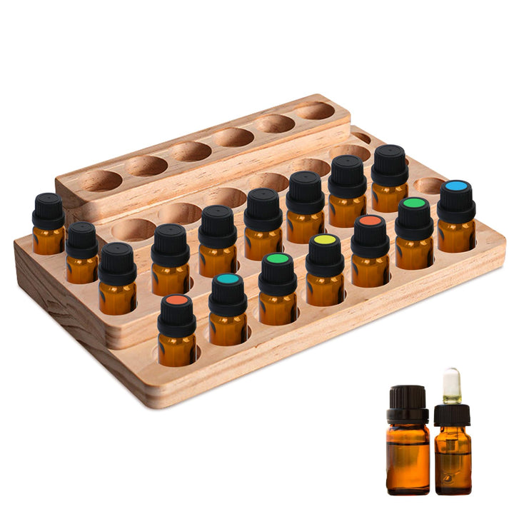 Holzkollektion Ätherisches Öl Display Ständer 30 Löcher Holzbox für ätherische Öle, Aromatherapie-Or