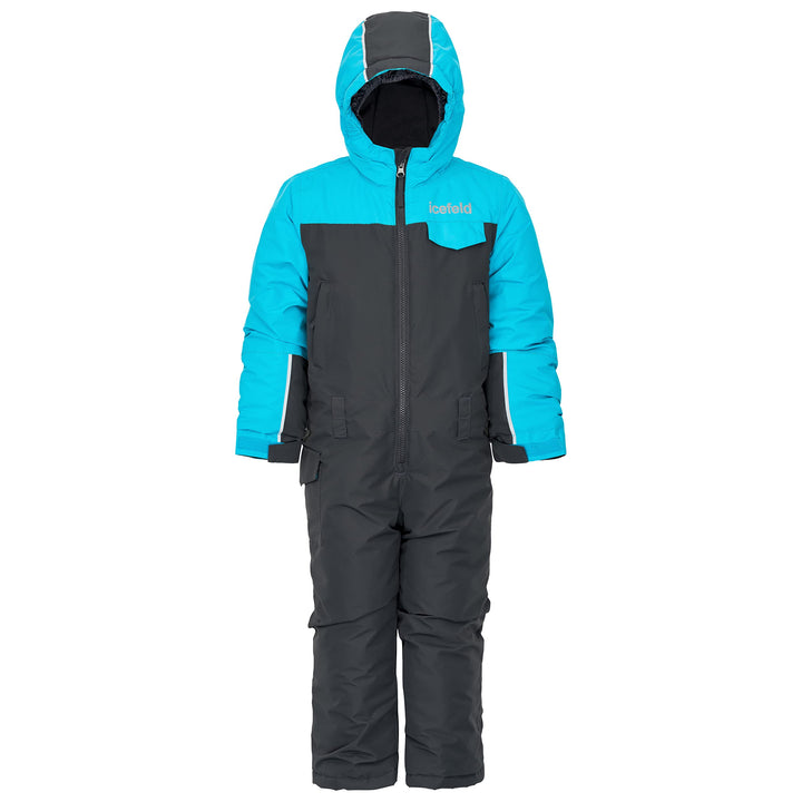 icefeld Schneeoverall/Skianzug wasserdicht für Kinder (PFC-frei) 86-92 Türkis / Grau, 86-92 Türkis /