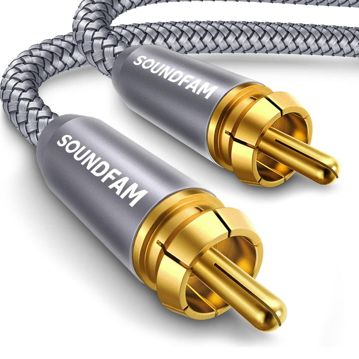 SOUNDFAM Cinch Subwoofer Kabel LFE Subwooferkabel RCA Digital Audio Koaxialkabel - Grau, 10M 10M Gra