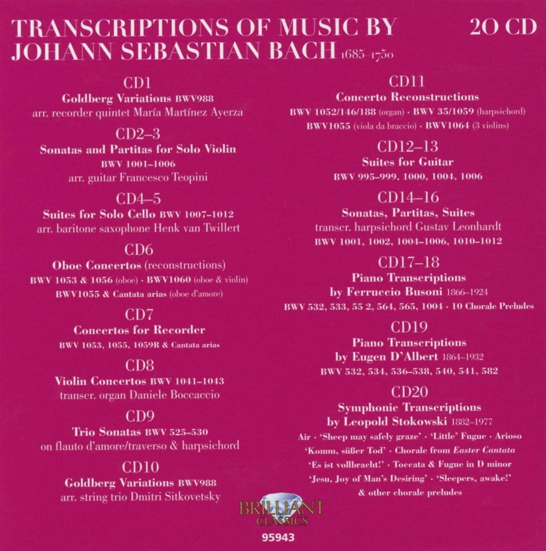 Bach Transcriptions, Audio-CD
