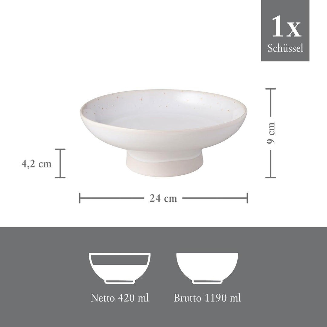 like. by Villeroy &amp; Boch – Winter Glow Schale auf Fuss, Weihnachtsdeko aus Premium Porzellan, Dekora