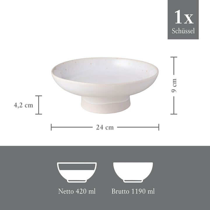 like. by Villeroy &amp; Boch – Winter Glow Schale auf Fuss, Weihnachtsdeko aus Premium Porzellan, Dekora