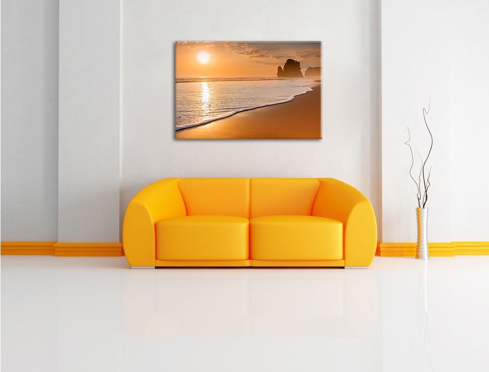 Sonnenuntergang Ozean, Format: 100x70 auf Leinwand, XXL riesige Bilder fertig gerahmt mit Keilrahmen
