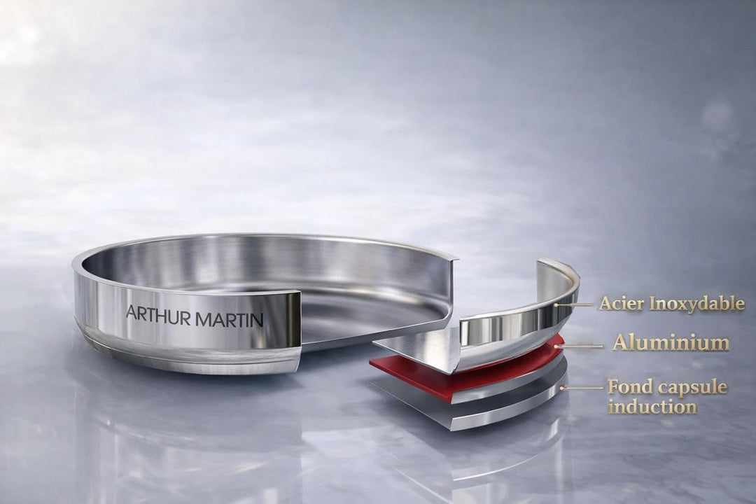 Arthur Martin 5540 Kochtopf-Set, Pfannen und Töpfe, Edelstahl, 10-teilig, Gross Large (15-piece set)