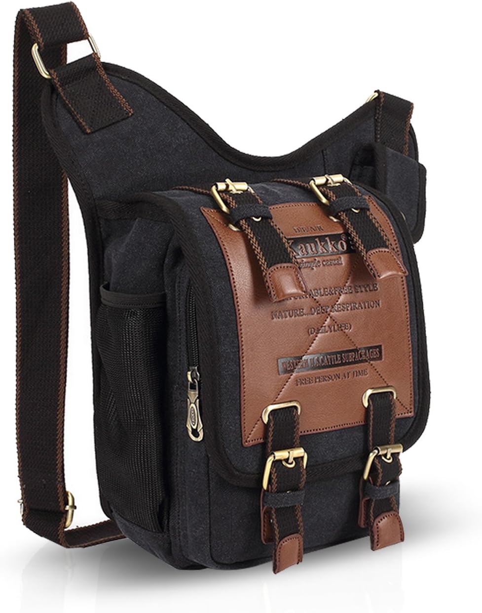 FANDARE Vintage Rucksack Sling Bag Umhängetasche Messenger Tasche Schultertasche Reisen Klein Crossb