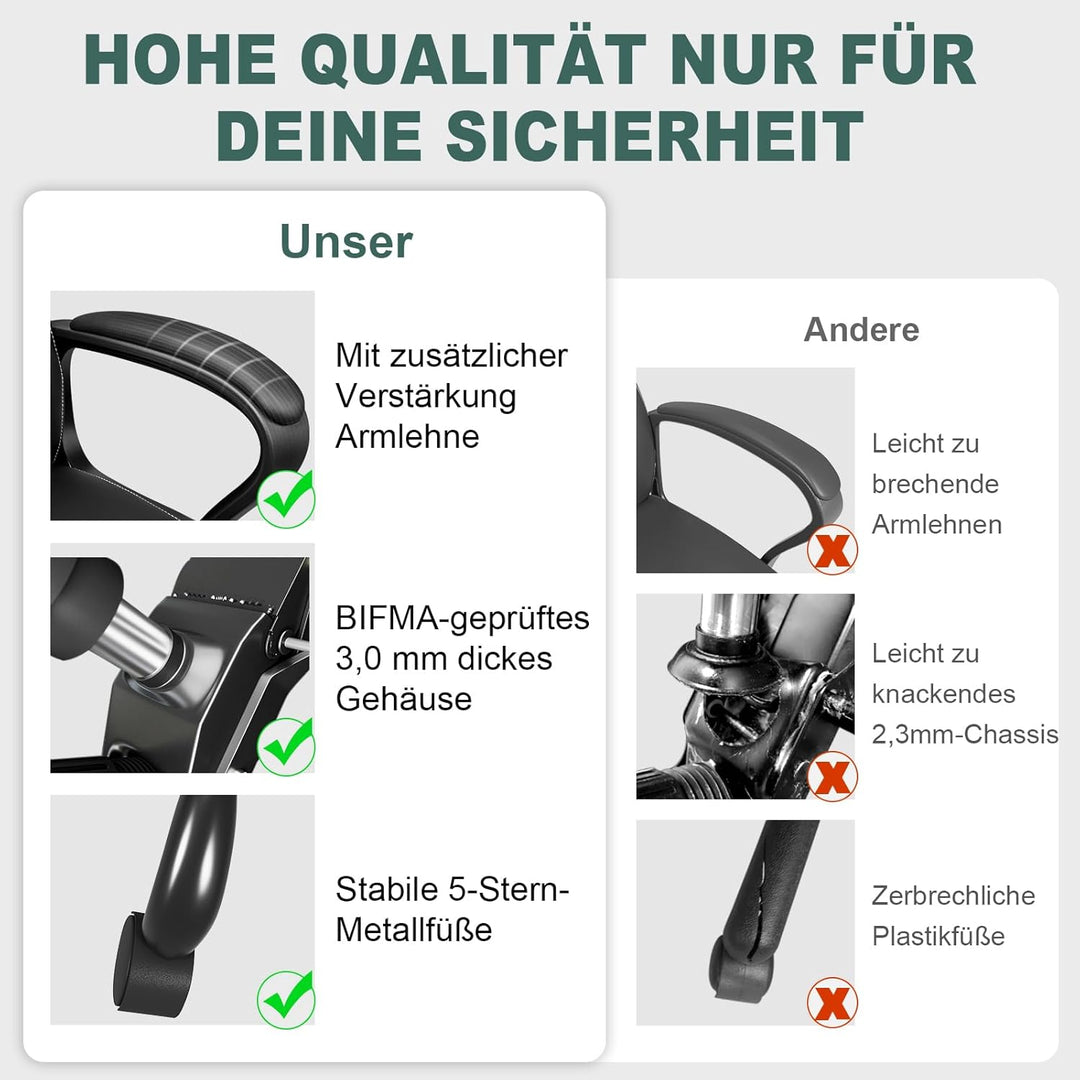 BASETBL, ergonomischer Bürostuhl, PU-Leder, Schreibtischstuhl, Arbeitsstuhl, Gaming-Stuhl mit hoher