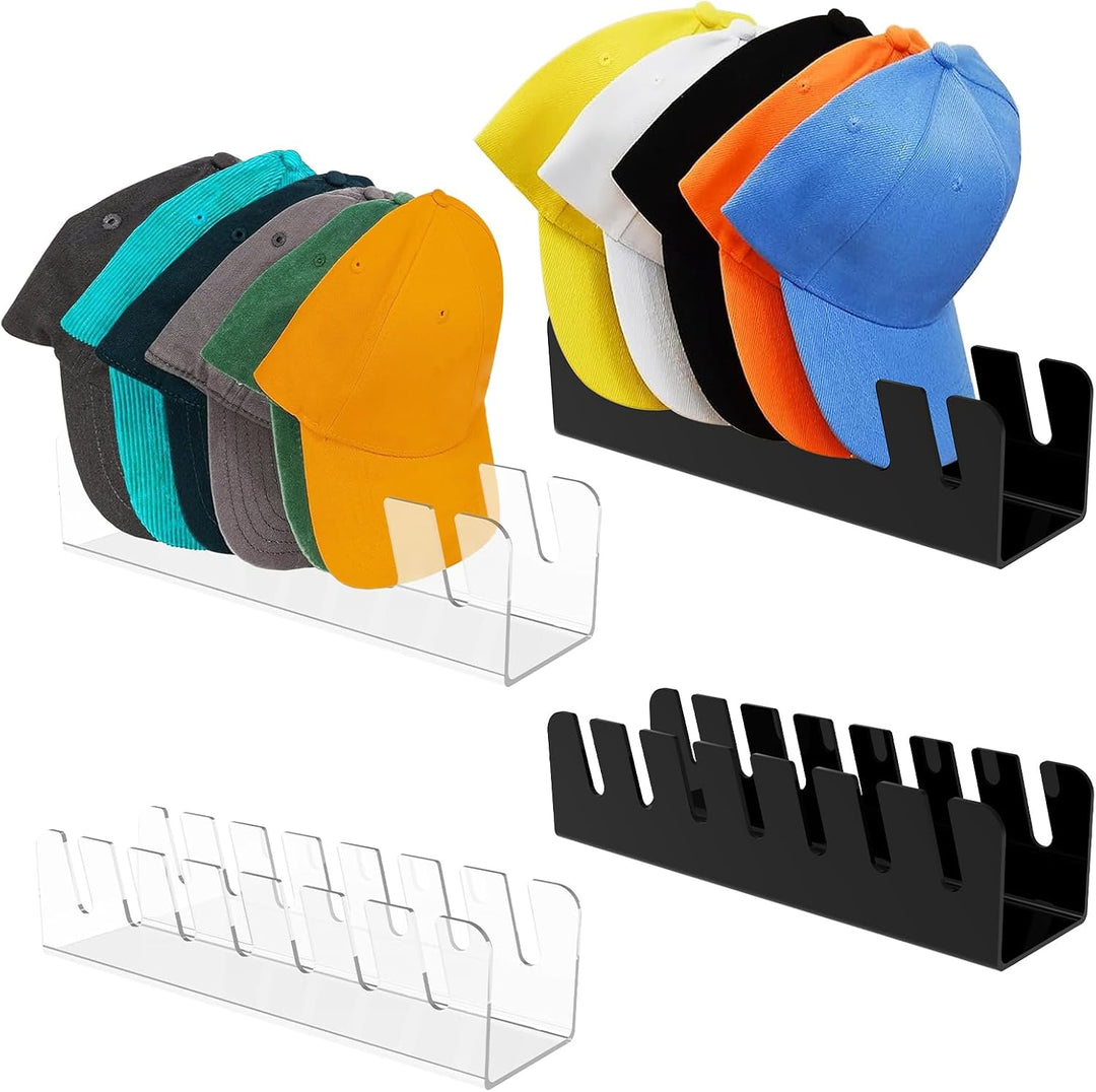 Cap Halter, 4 Stück Kunststoff Kappen Organizer, Cap Aufbewahrung Fasst 21 Hüte, Desktop Cap Halteru