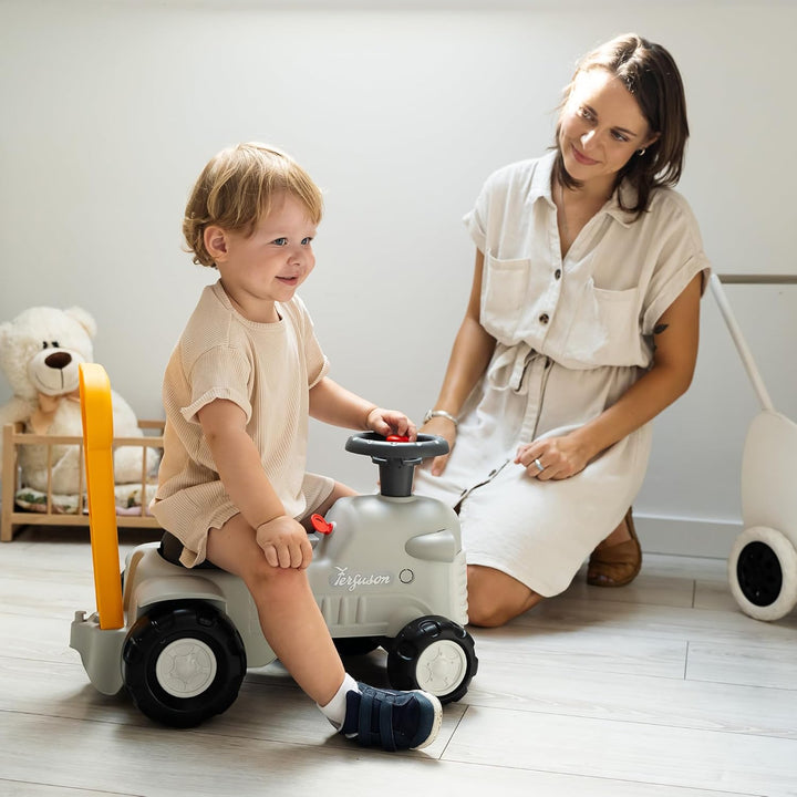 FALK - Traktor Ferguson grau mit ergonomischer Stange zur Gehhilfe – ab 12 Monaten – 90% recycelter