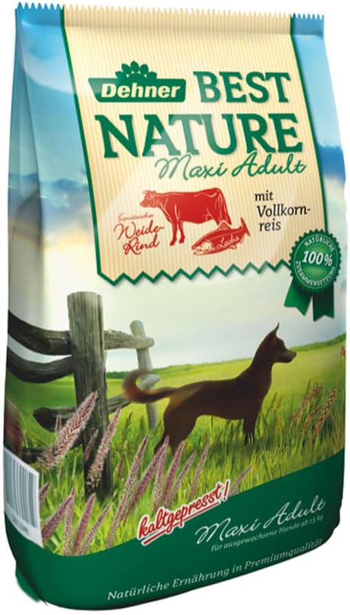 Dehner Best Nature Hundefutter Maxi Adult, Trockenfutter getreidefrei / zuckerfrei, für ausgewachsen